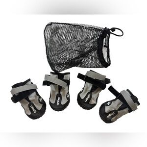 Alcott Dog Adventure Boot Shoes Reflective Black/Gray Set SzMed